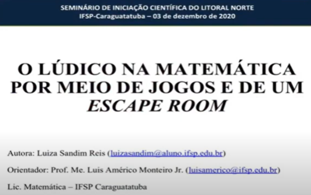 Slide inicial da apresentação de Luiza Sandim Reis