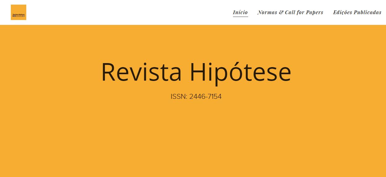 Página de abertura do site da Revista Hipótese