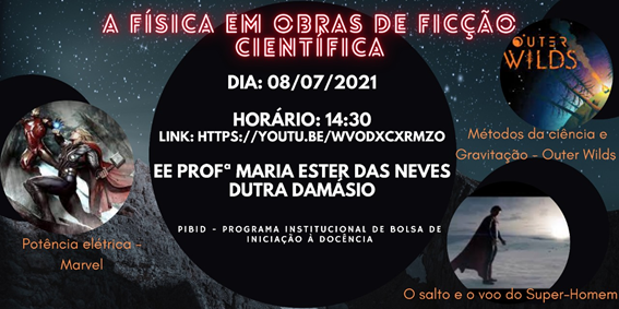 Cartaz de divulgação do evento sobre a Física na Ficção Científica