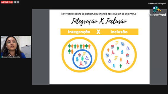 Imagem 4 - Slide sobre a diferença entre integração e inclusão
