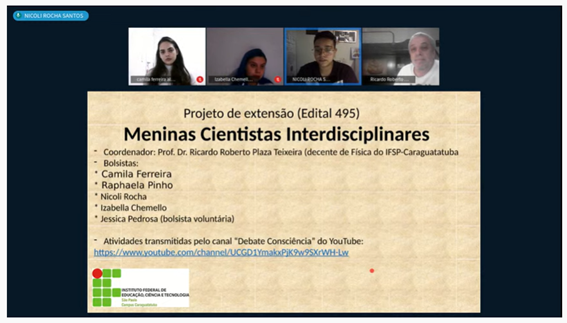 Imagem 2 - Apresentação do projeto Meninas Cientistas Interdisciplinares