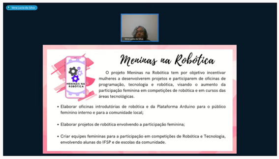 Imagem 6 - Apresentação do projeto Meninas na Robótica