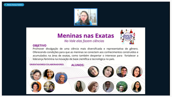 Imagem 7 - Apresentação do projeto Meninas nas Exatas - No Vale elas fazem ciências