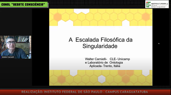 Imagem 4 - Início da apresentação do professor Walter Carnielli