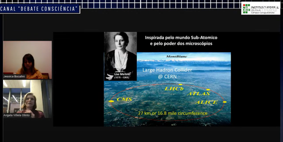 Imagem 7 - Slide sobre a física Lise Meitner e o LHC