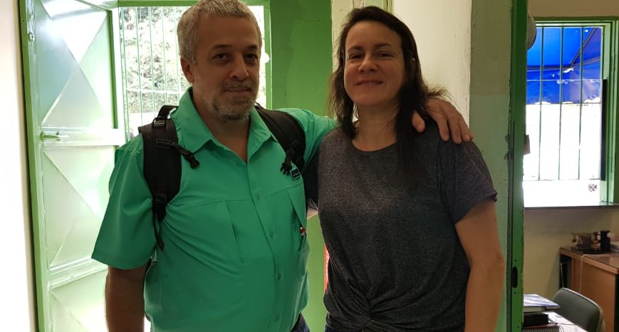 Foto: Ricardo e Marta na Escola Aurea