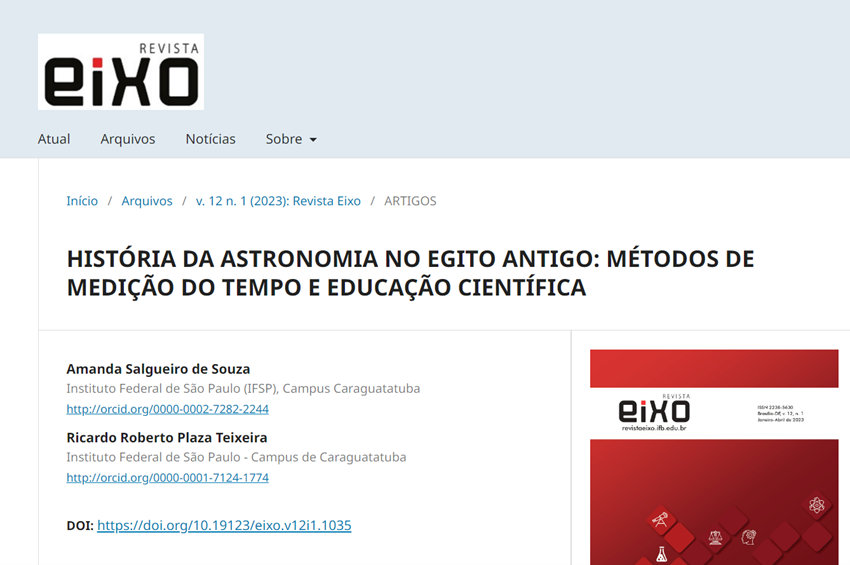 Imagem 2 – Início do artigo publicado no site da Revista Eixo