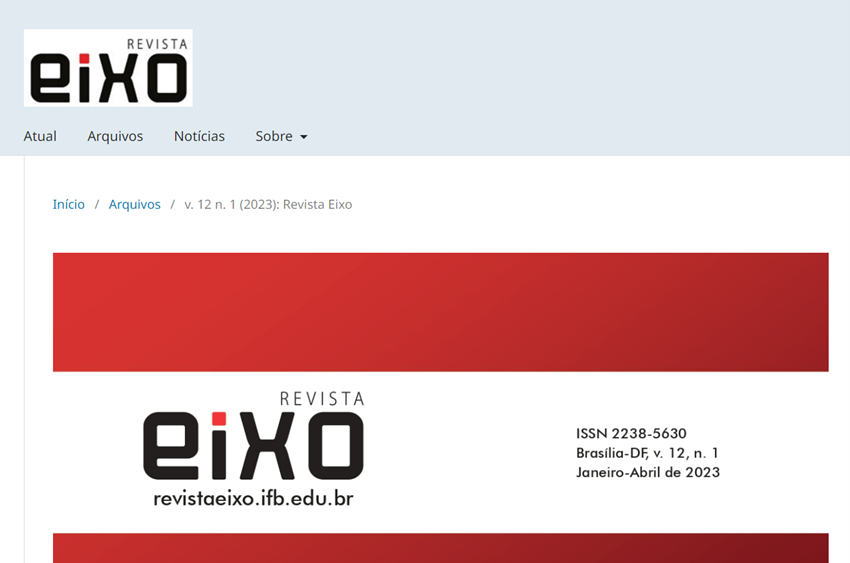 Imagem 3 – Imagem do site da Revista Eixo em abril de 2023