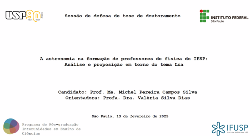Imagem 3 – Slide inicial apresentado por Michel Pereira Campos Silva