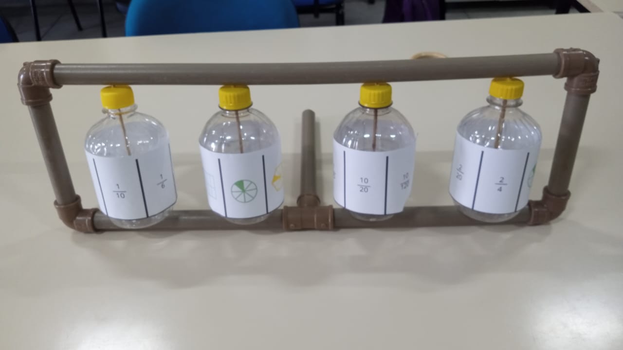 Imagem 5 Jogo das Garrafinhas desenvolvido pelos licenciandos para o estudo de frações