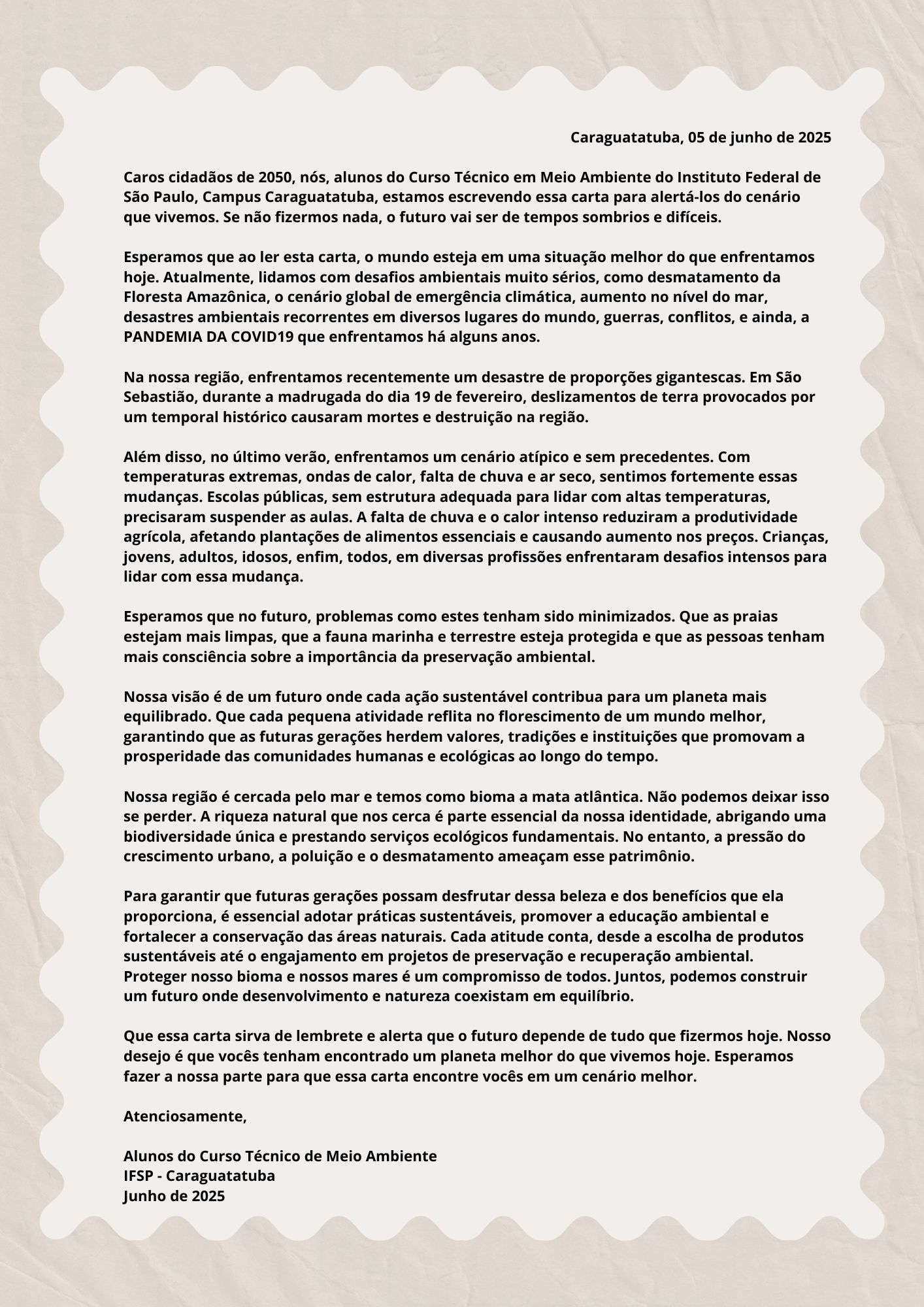 Imagem 2: Carta da Terra 