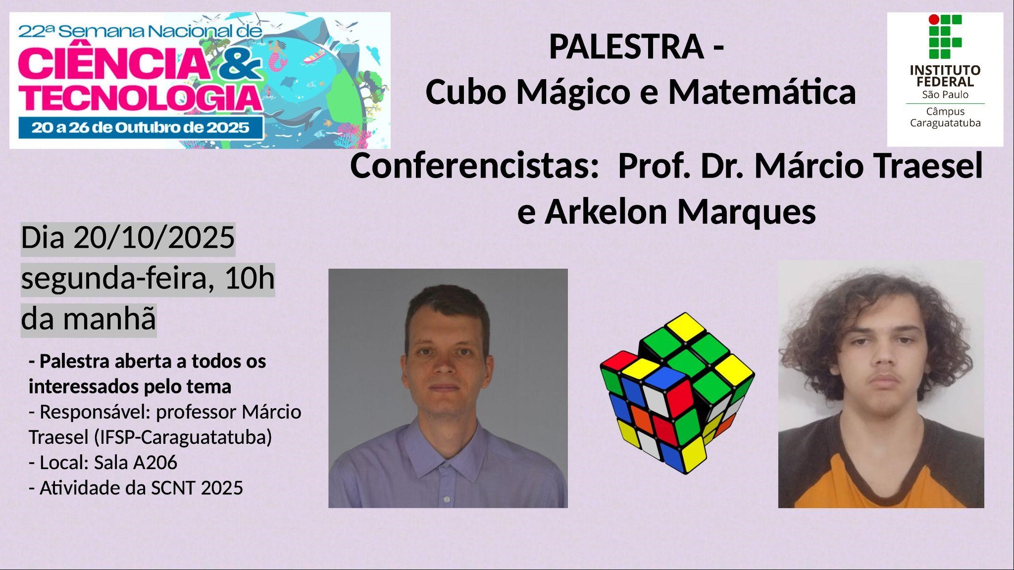 Imagem 1 - Cartaz da palestra