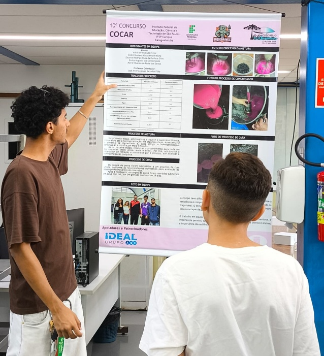 Imagem 2: Enrico apresentando a participação dos Inquebráveis na competição COCAR
