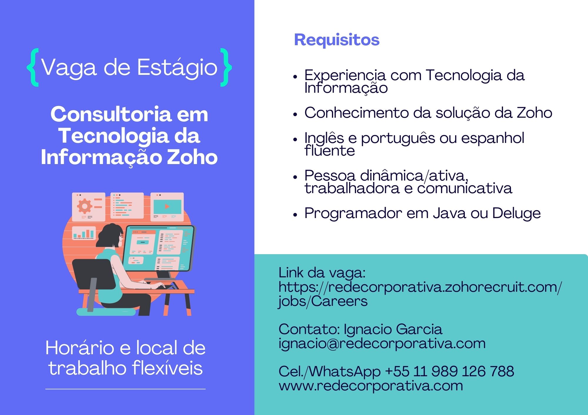 Vaga Estágio TI Zoho