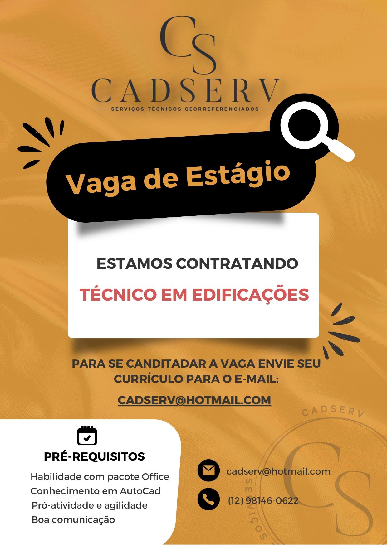 Imagem - estágio na empresa CADSERV para alunos do técnico em edificações