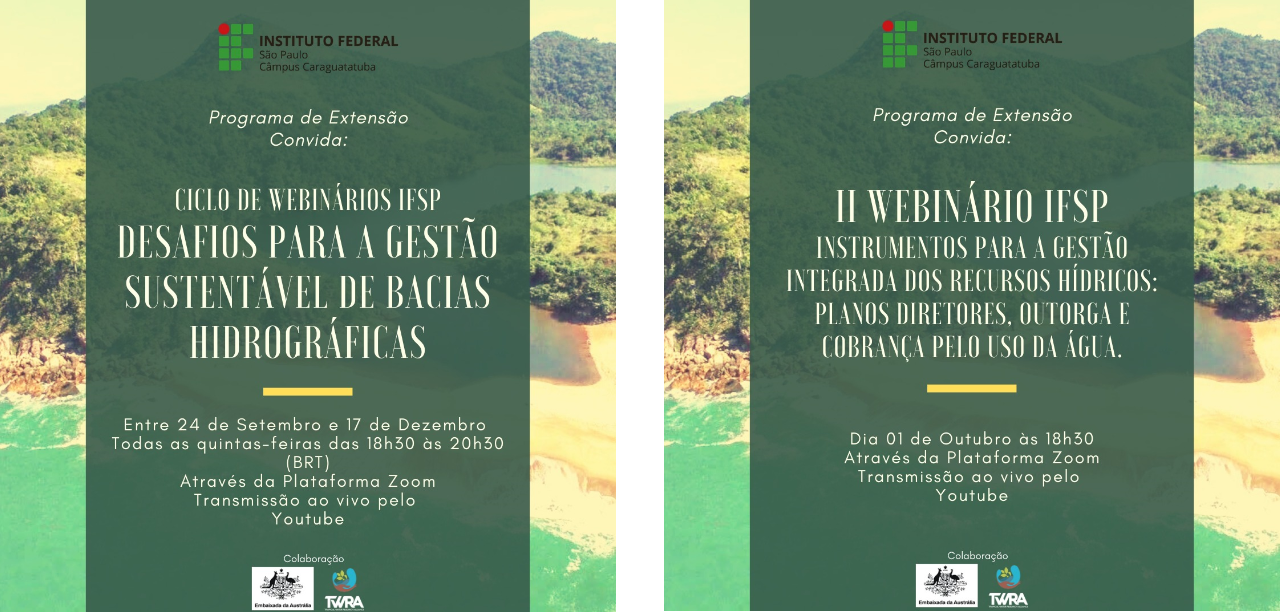 I Webinário Instrumentos para a gestão integrada dos recursos hídricos: Planos diretores, outorga e cobrança pelo uso da água