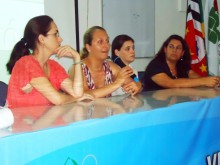 Mesa redonda realizada com as pesquisadoras Nadiane Smaha Kruk, docente (ITA), Vassiliki T. G. Boulomytis, docente (IFSP), Gabriele Tschoke, mestranda (ITA) e Alessandra Carvalho, mestranda (UNIFEI)