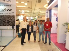 Alunos do Curso Técnico em Aquicultura e professora Samara Salamene durante a FENACAM 2013, realizada em Natal, RN