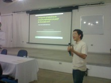 O professor Vitor Machado durante Colóquio da Matemática