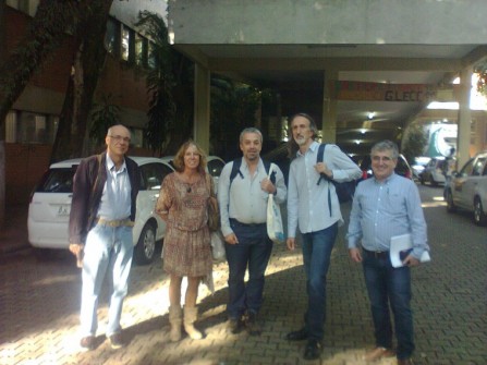 Professores Vito, Marina, Ricardo, Fernando e Garabed após a arguição do memorial