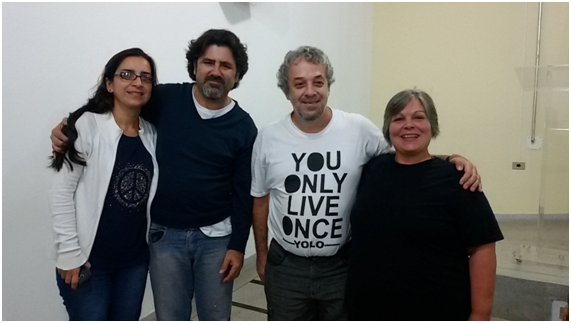 Professores Helena, Cláudio, Ricardo e Mirta
