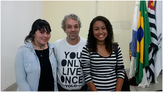 Ana, professor Ricardo e Stephani