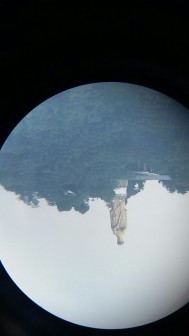Santo Antônio visto a partir do pátio externo do IFSP com o telescópio