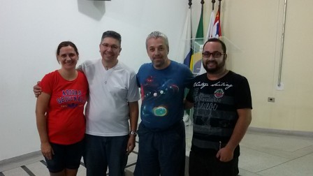 Professores Rosa, Carlos, Ricardo e Leandro