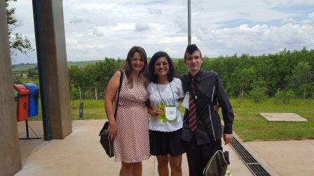 Adriana, professora Amanda e Rafael
