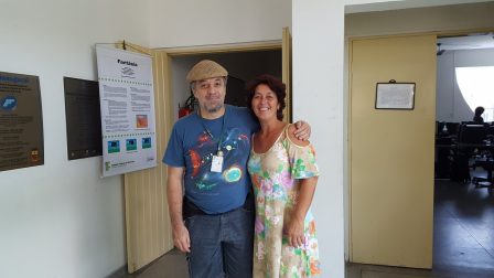 Professor Ricardo Plaza e orientadora educacional Elizabeth Borges