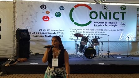 Pró-Reitora de Pesquisa Elaine durante o 2º Encontro de Pesquisadores