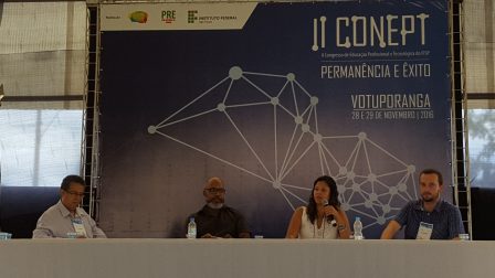 Wilson, Leonardo, Caroline e Alexandre na mesa sobre Ações Afirmativas