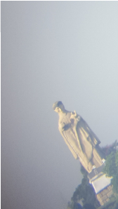 Estátua de Santo Antônio observada a partir do IFSP com o telescópio refrator