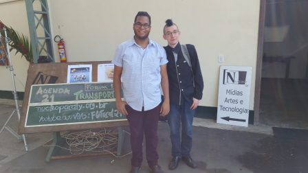 João e Rafael no Núcleo de Mídias, Artes e Tecnologias