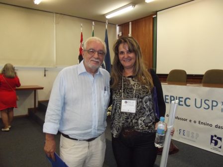 Professor Luís Carlos Menezes e Adriana de Andrade